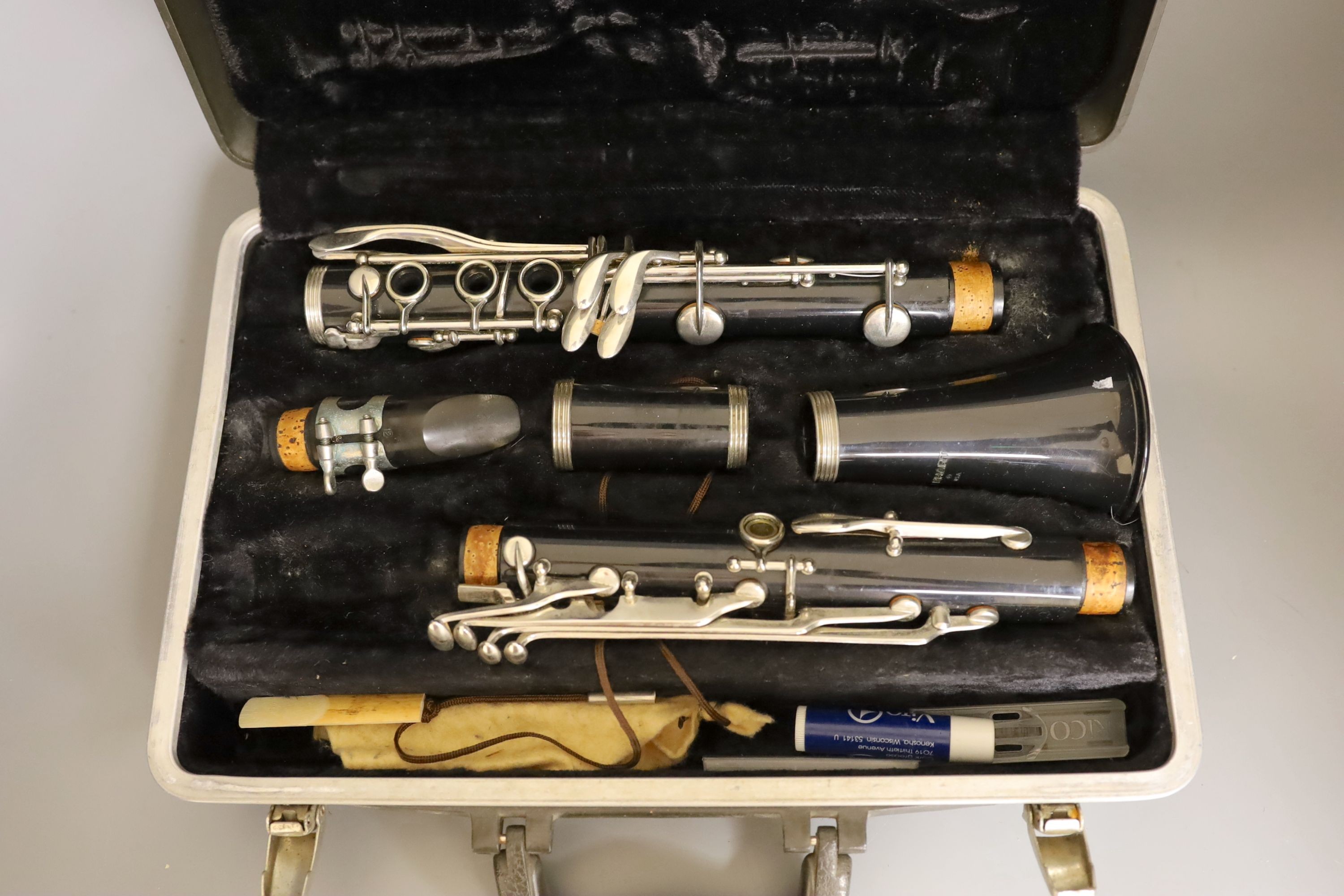 A cased clarinet by Elkhart